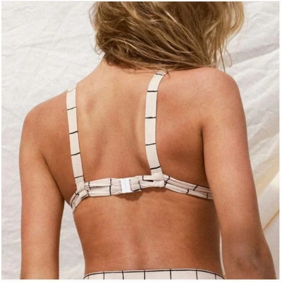 Stone Fox SWIM Paloma Top in Sand Plaid XS NWT - Picture 4 of 9